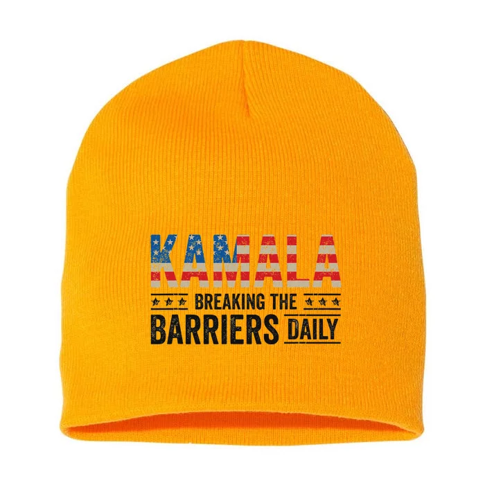 Kamala Harris Breaking Barriers Daily Design Short Acrylic Beanie