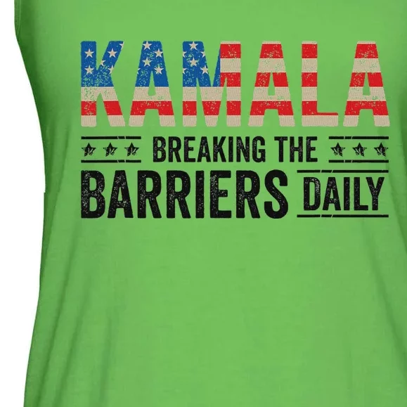 Kamala Harris Breaking Barriers Daily Design Ladies Essential Flowy Tank