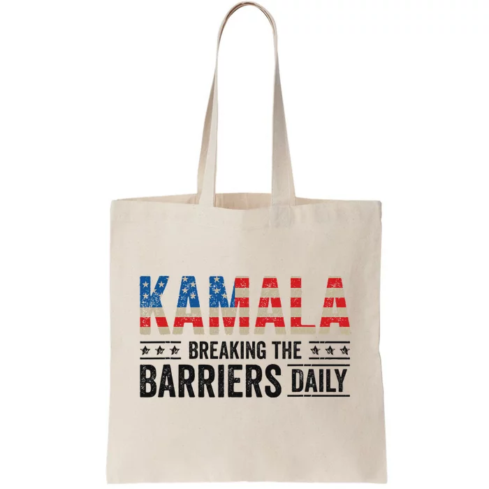 Kamala Harris Breaking Barriers Daily Design Tote Bag