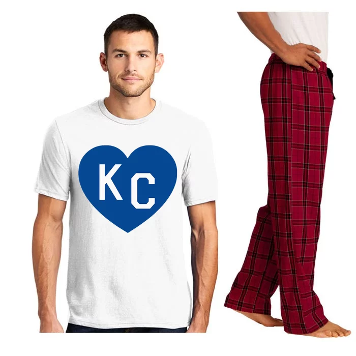 Kc Heart Blue Kansas City Pajama Set