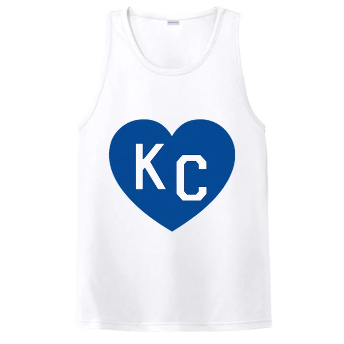 Kc Heart Blue Kansas City Performance Tank