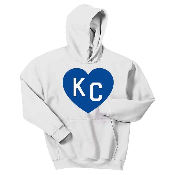 Kc Heart Blue Kansas City Kids Hoodie