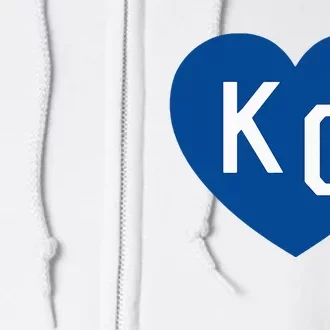 Kc Heart Blue Kansas City Full Zip Hoodie