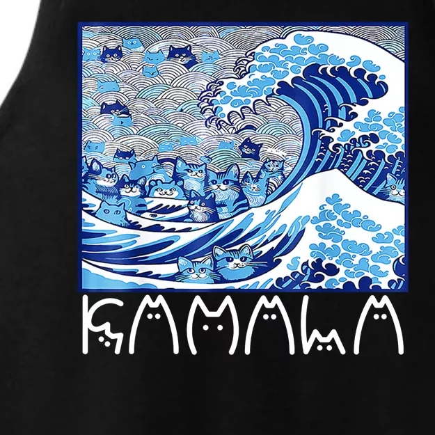 Kamala Harris Blue Cats Wave Funny Cat Ladies Tri-Blend Wicking Tank