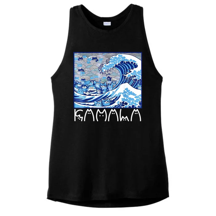 Kamala Harris Blue Cats Wave Funny Cat Ladies Tri-Blend Wicking Tank