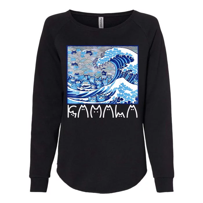 Kamala Harris Blue Cats Wave Funny Cat Womens California Wash Sweatshirt