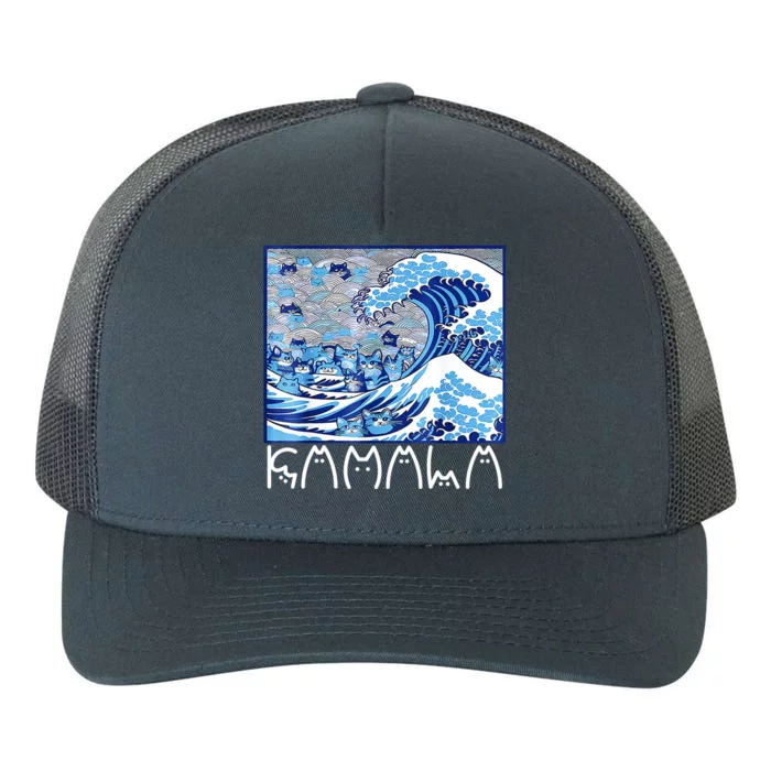 Kamala Harris Blue Cats Wave Funny Cat Yupoong Adult 5-Panel Trucker Hat