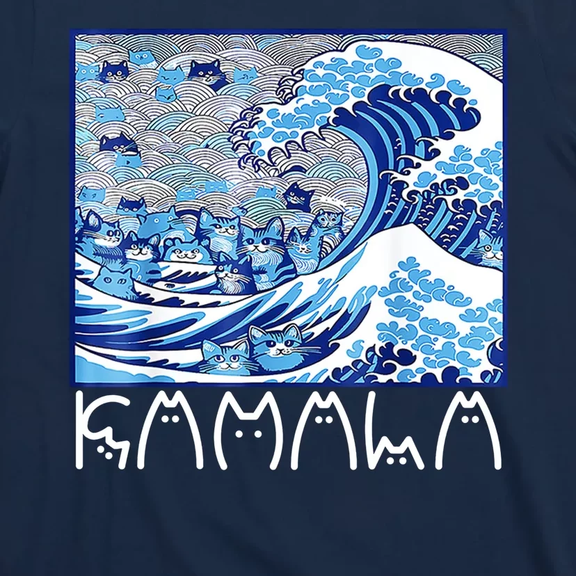 Kamala Harris Blue Cats Wave Funny Cat T-Shirt