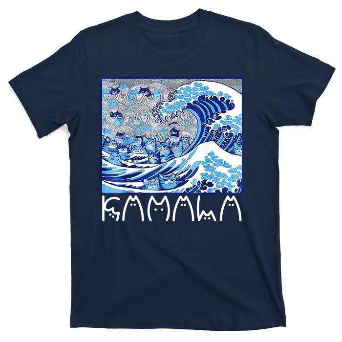 Kamala Harris Blue Cats Wave Funny Cat T-Shirt