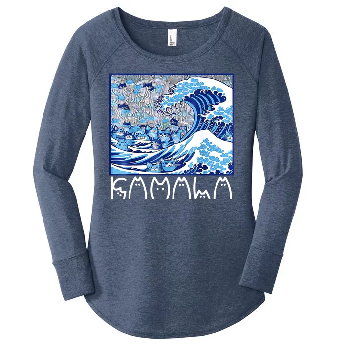 Kamala Harris Blue Cats Wave Funny Cat Women's Perfect Tri Tunic Long Sleeve Shirt