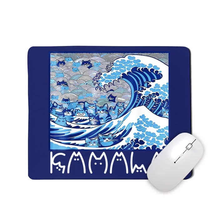 Kamala Harris Blue Cats Wave Funny Cat Mousepad