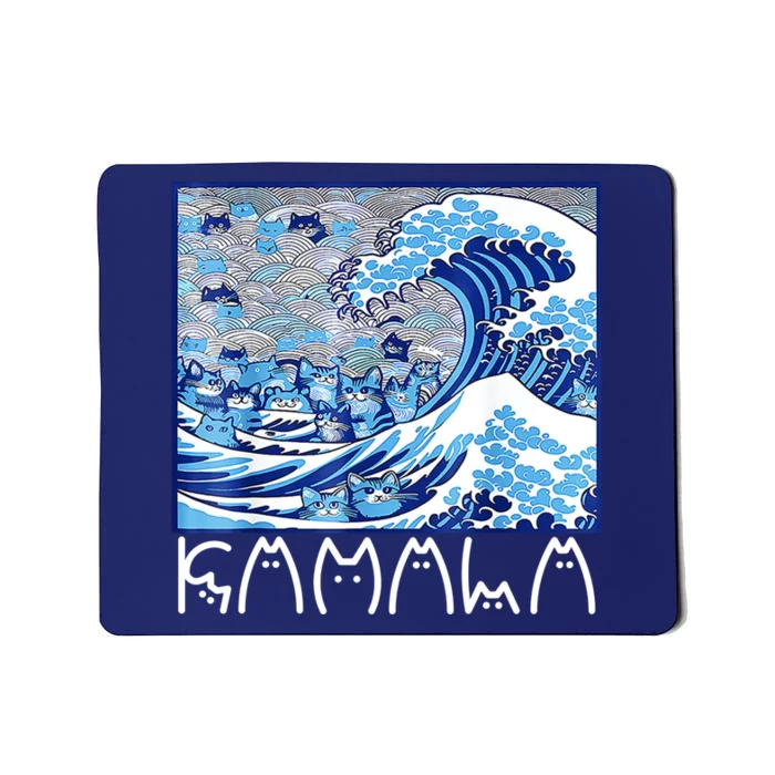 Kamala Harris Blue Cats Wave Funny Cat Mousepad