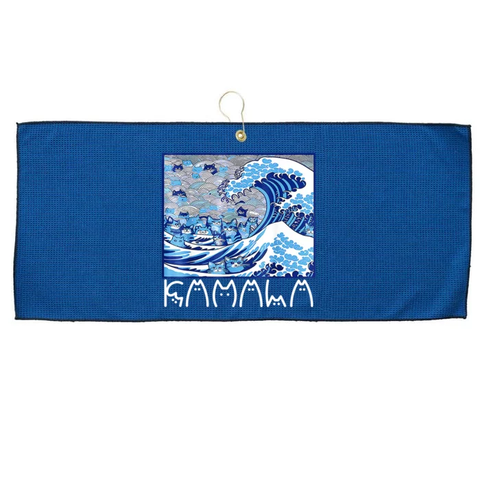 Kamala Harris Blue Cats Wave Funny Cat Large Microfiber Waffle Golf Towel