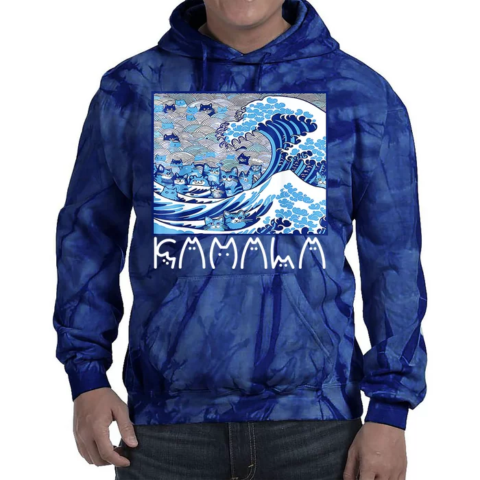 Kamala Harris Blue Cats Wave Funny Cat Tie Dye Hoodie