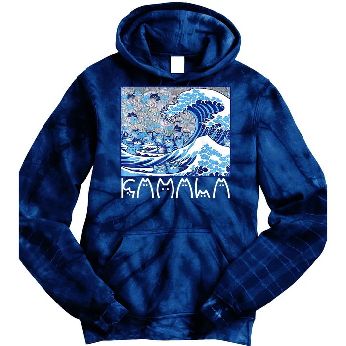 Kamala Harris Blue Cats Wave Funny Cat Tie Dye Hoodie