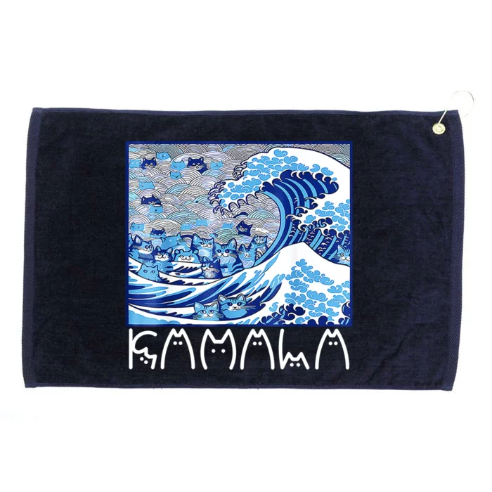 Kamala Harris Blue Cats Wave Funny Cat Grommeted Golf Towel