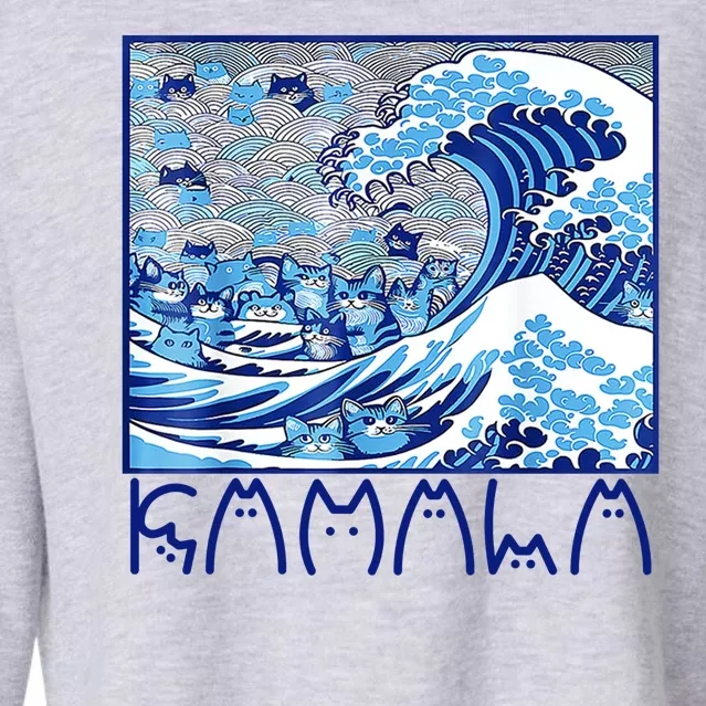 Kamala Harris Blue Cats Wave Funny Cat Cropped Pullover Crew