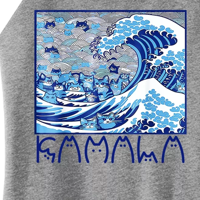 Kamala Harris Blue Cats Wave Funny Cat Women’s Perfect Tri Rocker Tank