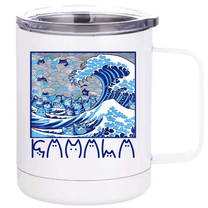 Kamala Harris Blue Cats Wave Funny Cat Front & Back 12oz Stainless Steel Tumbler Cup