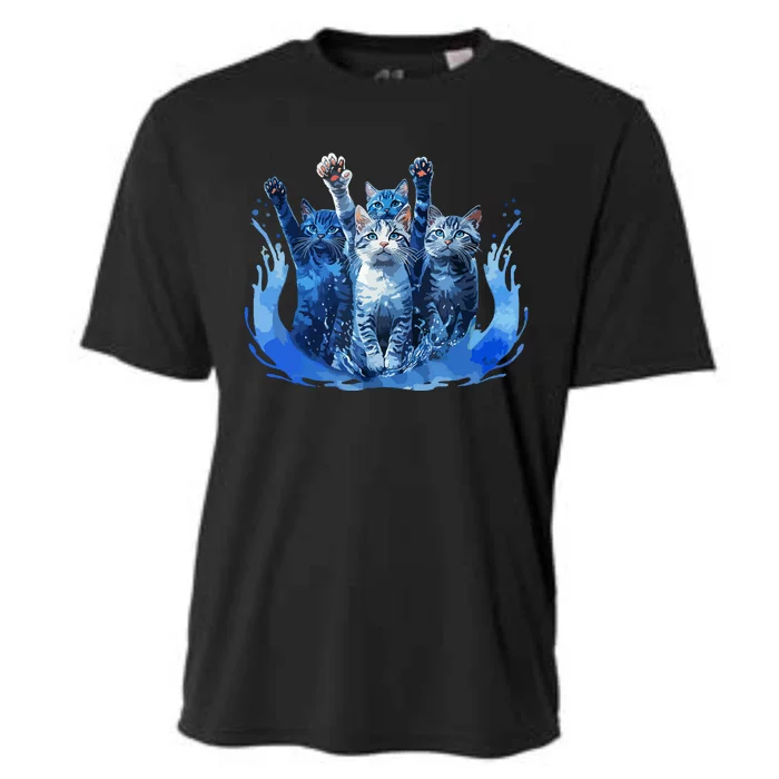 Kamala Harris Blue Cats Wave Funny For Cat Owners Cooling Performance Crew T-Shirt