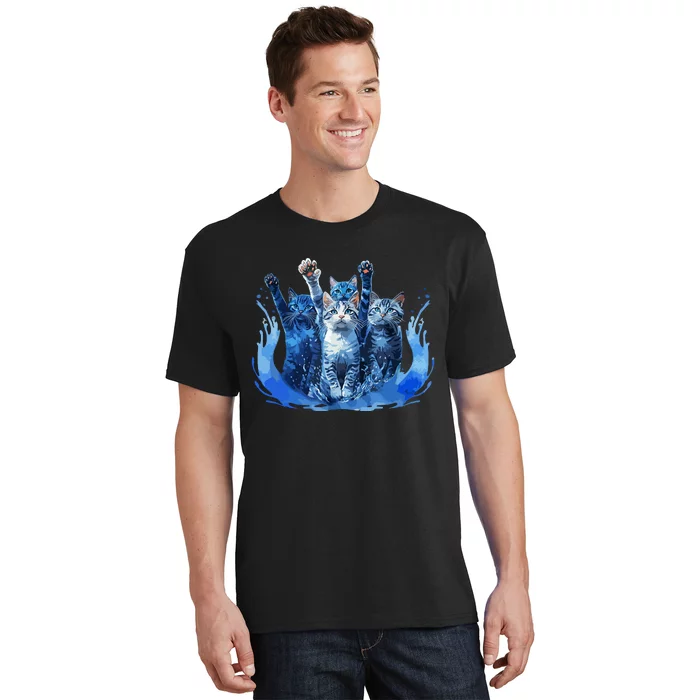 Kamala Harris Blue Cats Wave Funny For Cat Owners T-Shirt