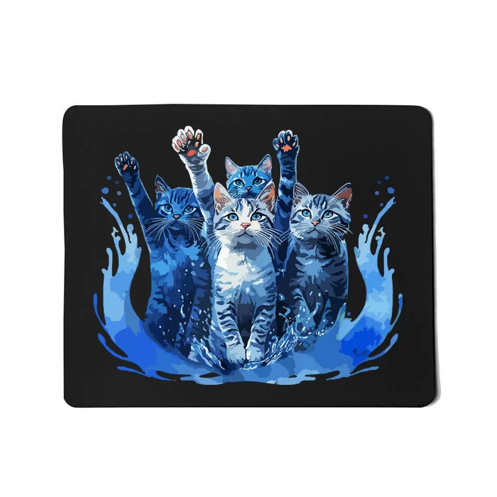 Kamala Harris Blue Cats Wave Funny For Cat Owners Mousepad