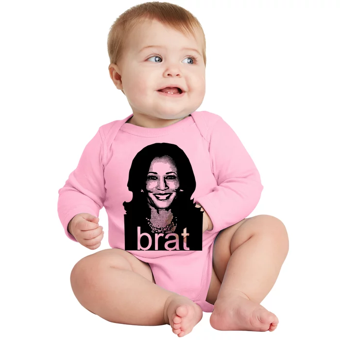 Kamala Harris Brat Screen Baby Long Sleeve Bodysuit