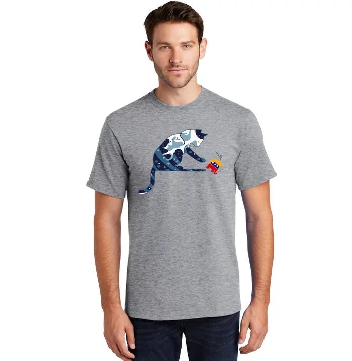 Kamala Harris Blue Cat Tall T-Shirt