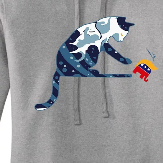 Kamala Harris Blue Cat Women's Pullover Hoodie