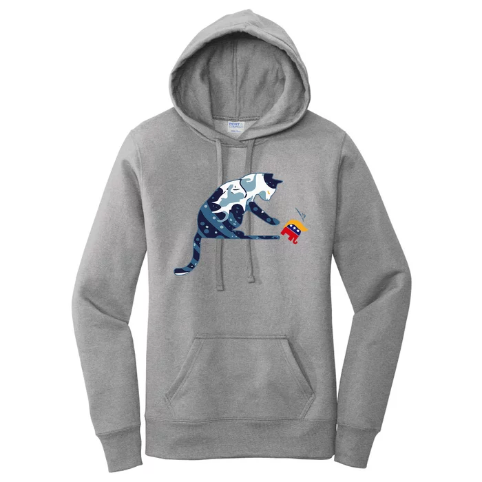 Kamala Harris Blue Cat Women's Pullover Hoodie