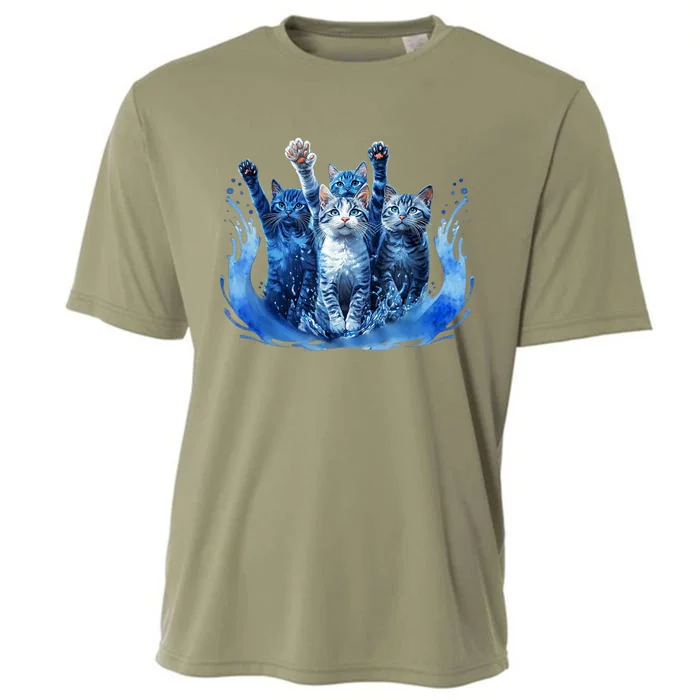 Kamala Harris Blue Cats Wave Funny For Cat Owners Cooling Performance Crew T-Shirt