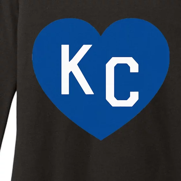 Kc Heart Blue Kansas City Heart Kc Blue Womens CVC Long Sleeve Shirt