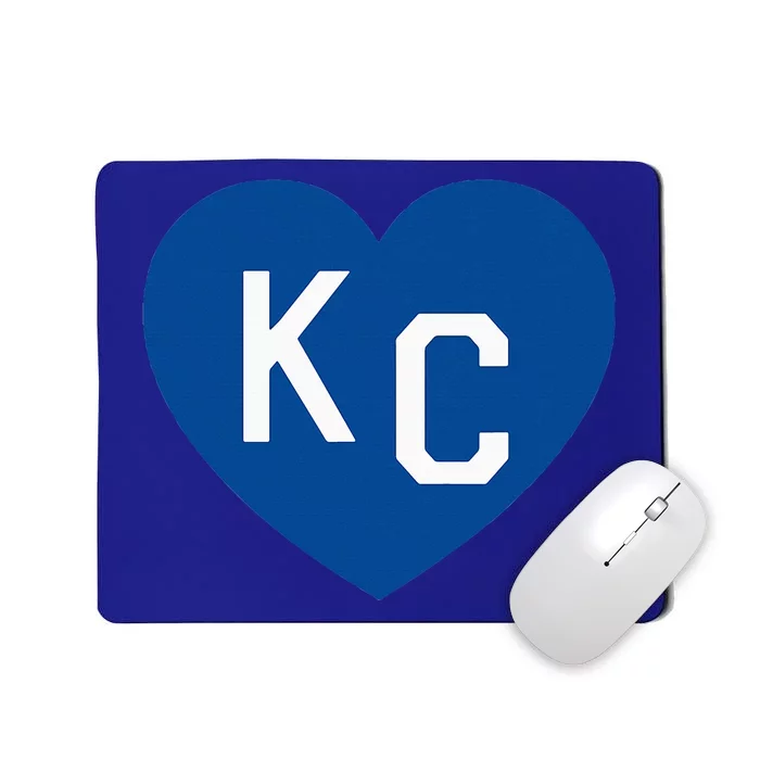 Kc Heart Blue Kansas City Heart Kc Blue Mousepad