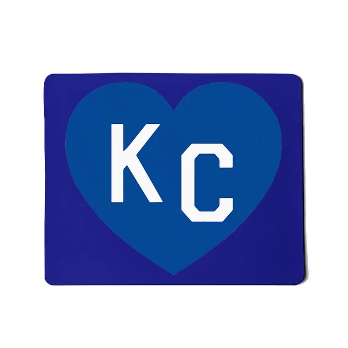 Kc Heart Blue Kansas City Heart Kc Blue Mousepad