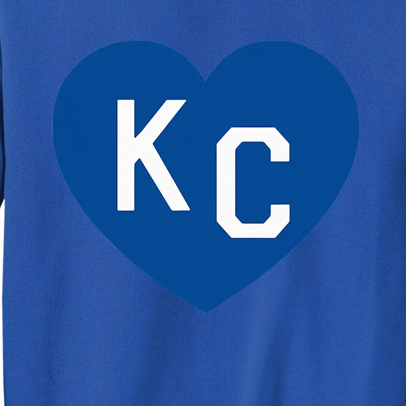 Kc Heart Blue Kansas City Heart Kc Blue Tall Sweatshirt