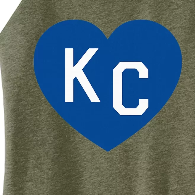 Kc Heart Blue Kansas City Heart Kc Blue Women’s Perfect Tri Rocker Tank