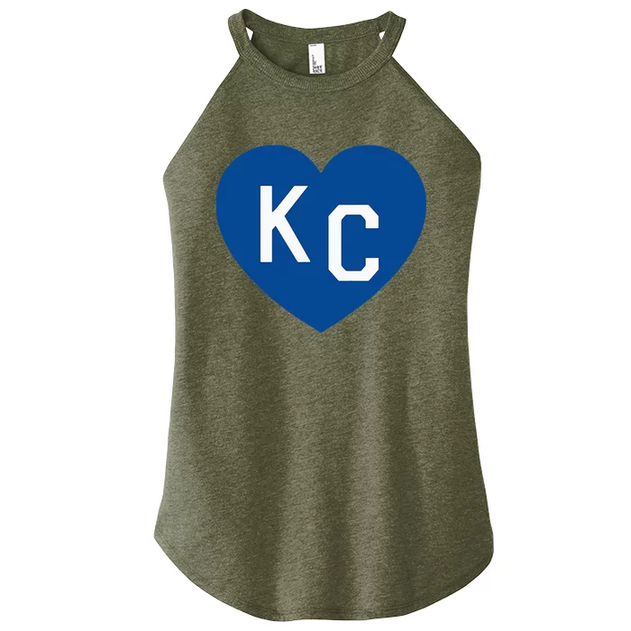 Kc Heart Blue Kansas City Heart Kc Blue Women’s Perfect Tri Rocker Tank