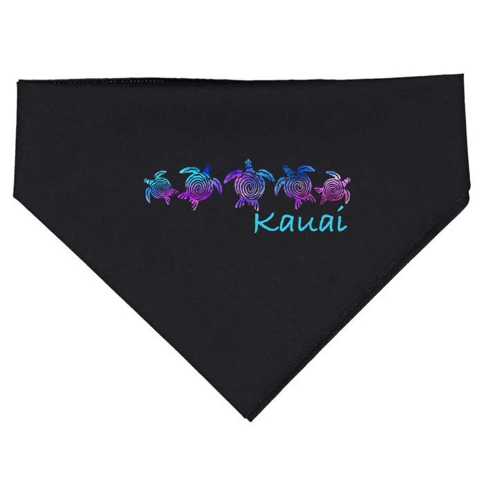 Kauai Hawaii Beach Design Tribal Turtle Gift USA-Made Doggie Bandana