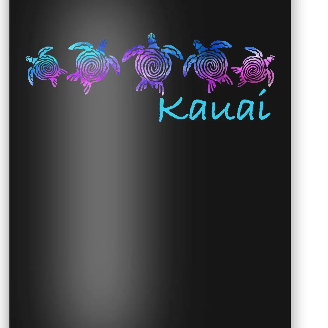 Kauai Hawaii Beach Design Tribal Turtle Gift Poster