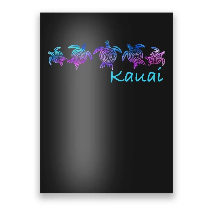 Kauai Hawaii Beach Design Tribal Turtle Gift Poster