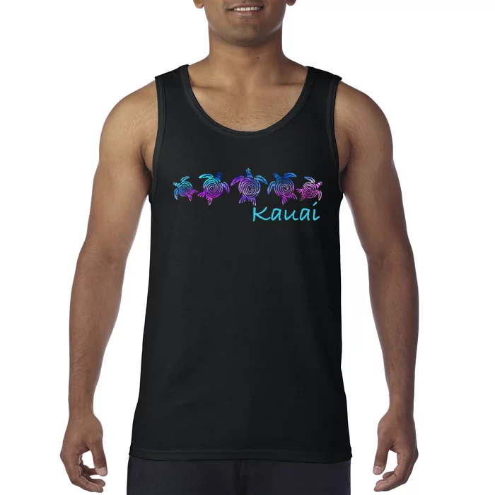 Kauai Hawaii Beach Design Tribal Turtle Gift Tank Top