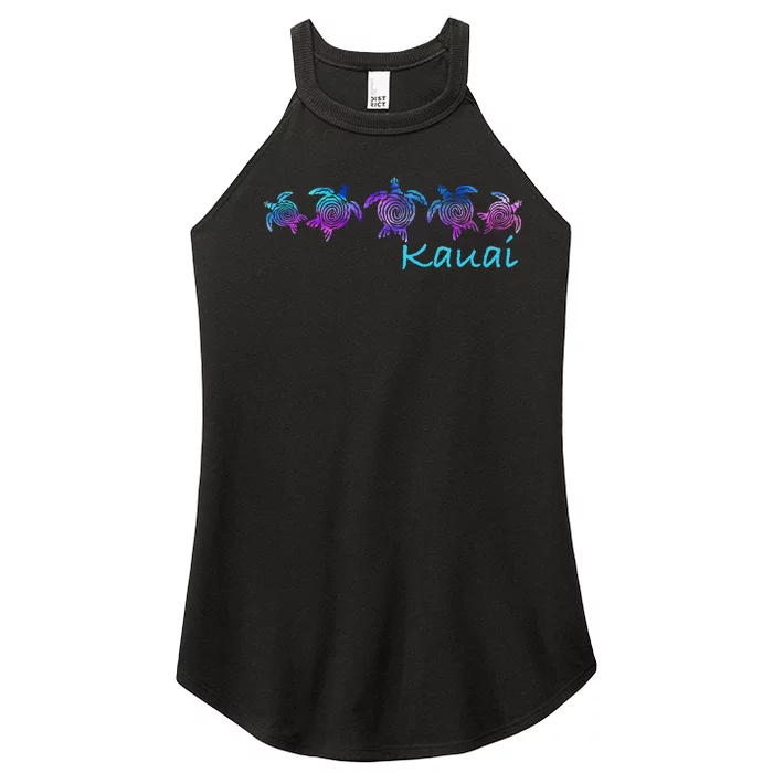 Kauai Hawaii Beach Design Tribal Turtle Gift Women’s Perfect Tri Rocker Tank