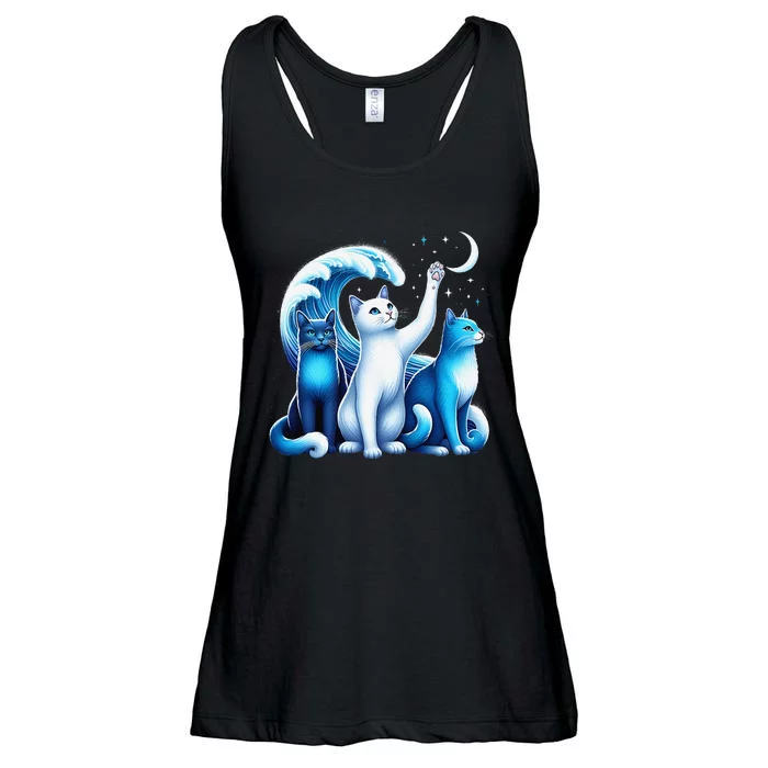 Kamala Harris Blue Cats Wave Kamala Funny For Cat Lovers Gift Ladies Essential Flowy Tank