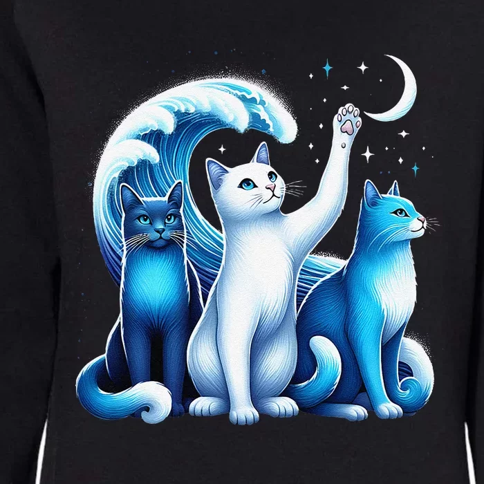 Kamala Harris Blue Cats Wave Kamala Funny For Cat Lovers Gift Womens California Wash Sweatshirt