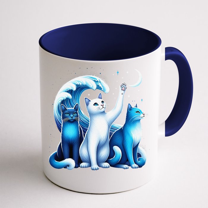 Kamala Harris Blue Cats Wave Kamala Funny For Cat Lovers Gift Front & Back Coffee Mug