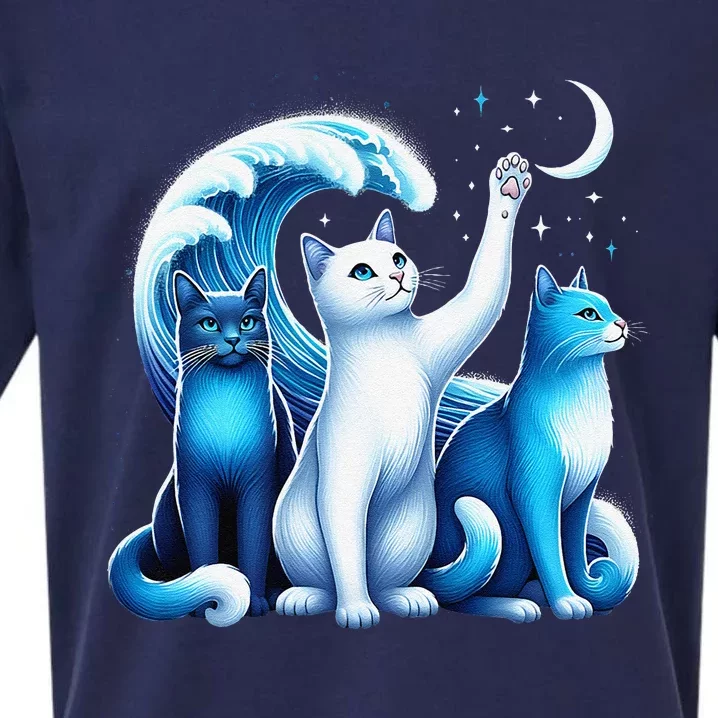 Kamala Harris Blue Cats Wave Kamala Funny For Cat Lovers Gift Sueded Cloud Jersey T-Shirt