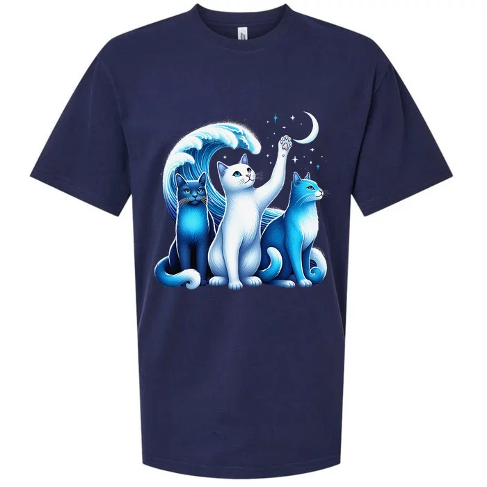 Kamala Harris Blue Cats Wave Kamala Funny For Cat Lovers Gift Sueded Cloud Jersey T-Shirt