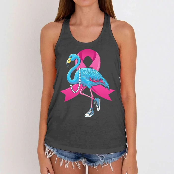 Kamala Harris Breast Cancer Awareness Season Flamingo Women's Knotted Racerback Tank