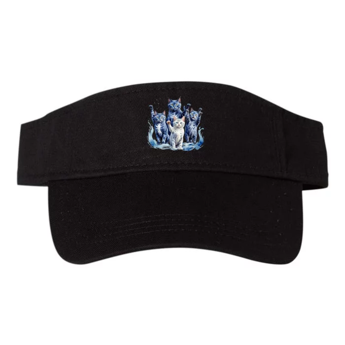 Kamala Harris Blue Cats Wave Funny For Cat Owners Valucap Bio-Washed Visor