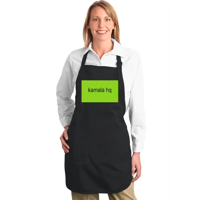 Kamala Hq Brat Meme Funny Adult Full-Length Apron With Pocket